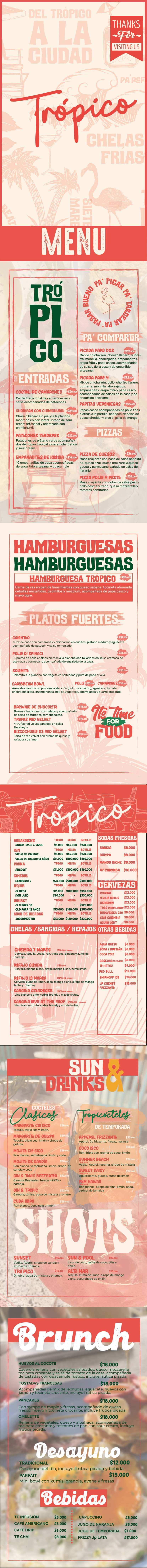 Carta Bar Trópico Rooftop