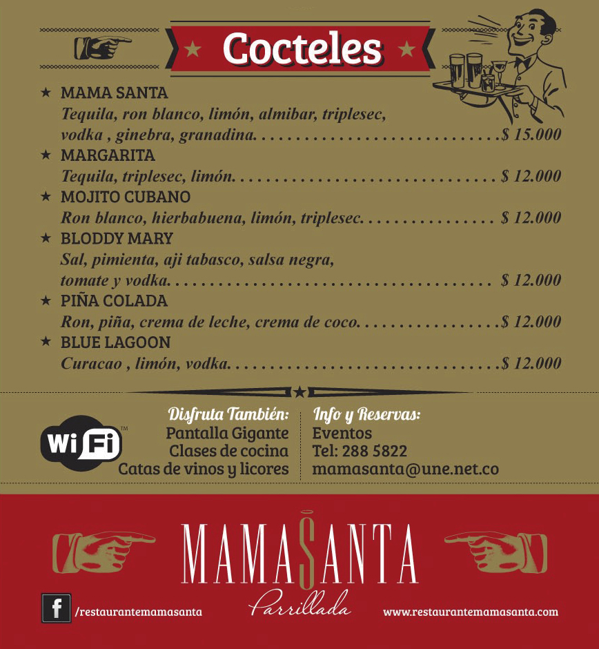 Carta Restaurante MamaSanta