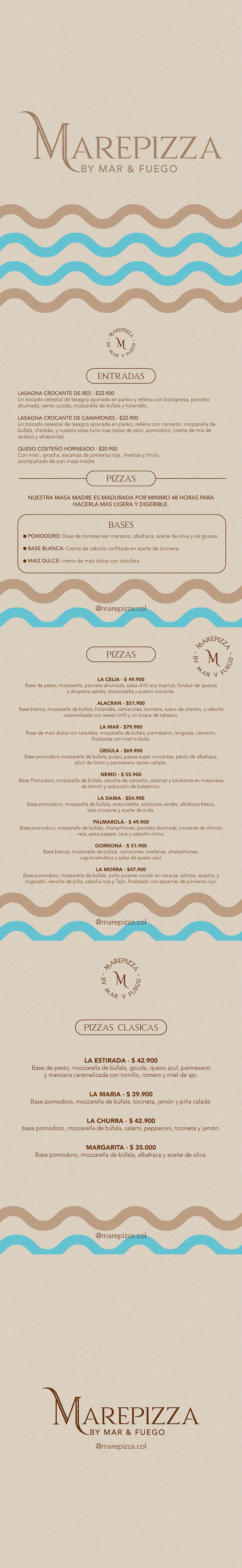 Carta Restaurante MAREPIZZA
