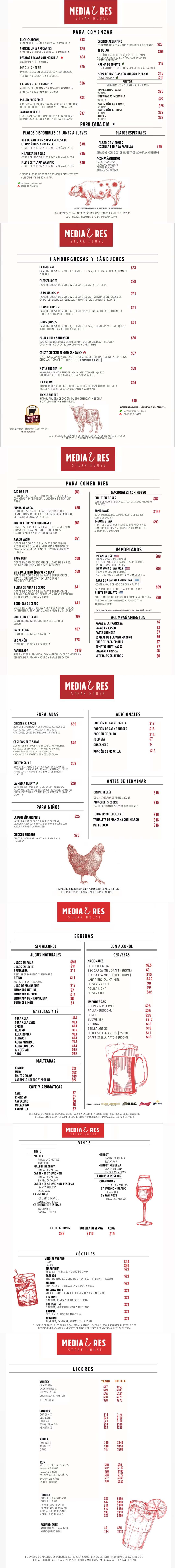 Carta Restaurante  Media Res