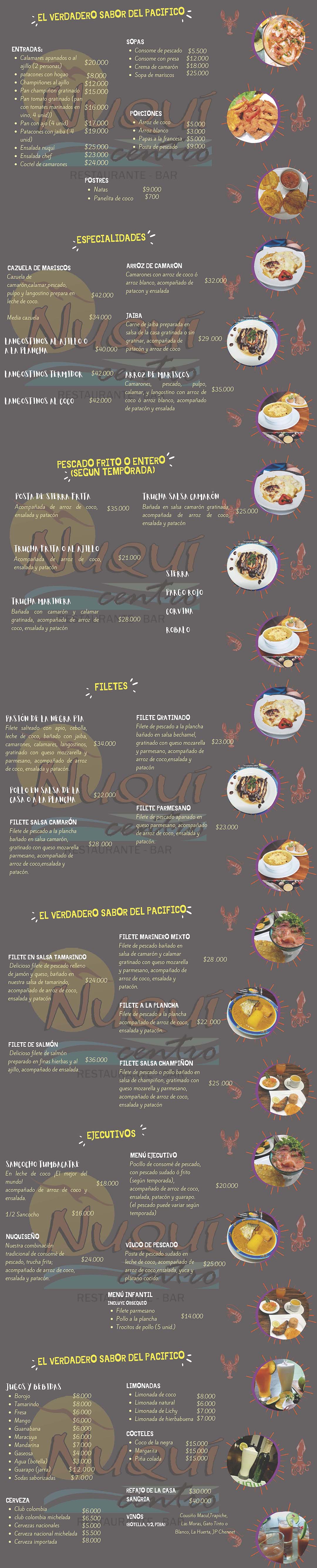 Carta Restaurante Nuquí